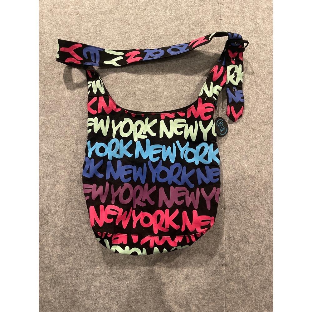 Robin Ruth New York Graffiti Canvas Crossbody Bag Black Neon Multi Streetwear